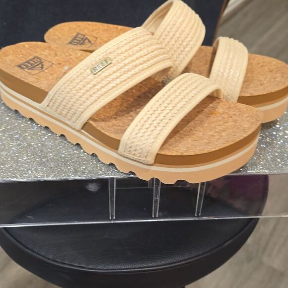 Reef Cushion Vista Hi Slide Sandal- Vintage Raffia - Picture 6 of 9